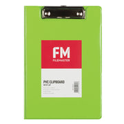 FM Clipboard PVC A5 FM Vivid With Flap Lime Green - Cafe Supply