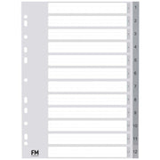 FM Indices A4 1-12 Grey Polyprop - Cafe Supply