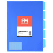 FM Pocket L Shape 5 Tab A4 Blue 5 Pack - Cafe Supply
