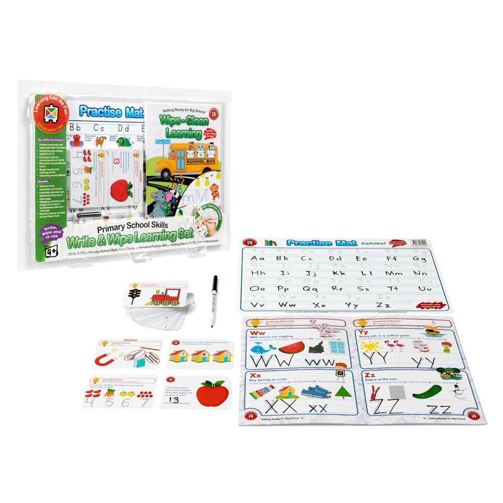 LCBF Write & Wipe Learning Set Primary School Skills - Cafe Supply