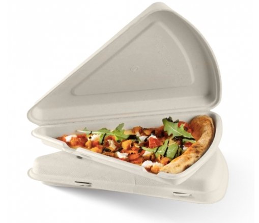 280MM X 163MM X 40MM / 9" NATURAL PIZZA SLICE CLAMSHELL - Cafe Supply