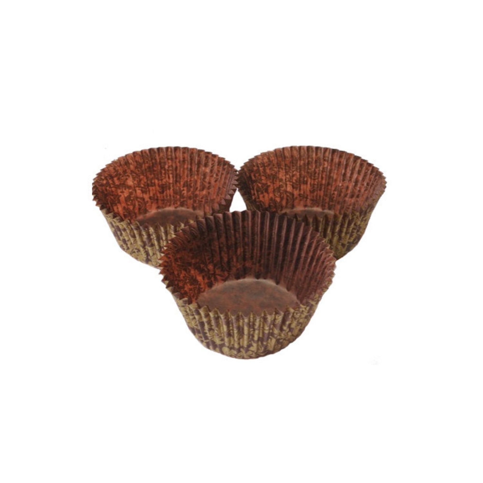 Texas Muffin Paper Cases High Tea Brown/Gold 66x42mm (500) - SOLD OUT - Cafe Supply