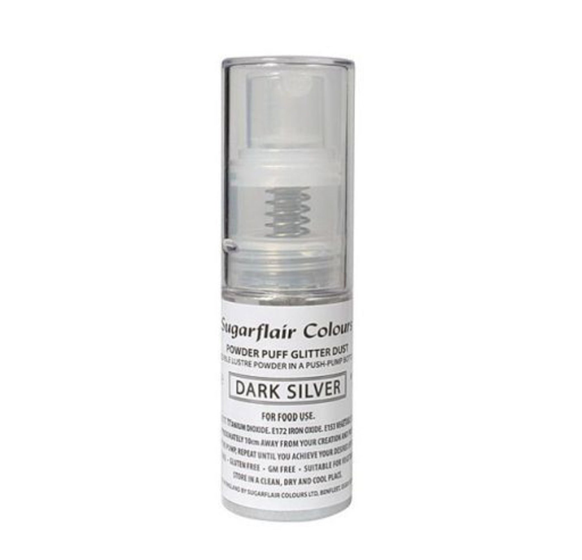 Sugarflair Edible Dark Silver Lustre (Pump) 10g - Cafe Supply