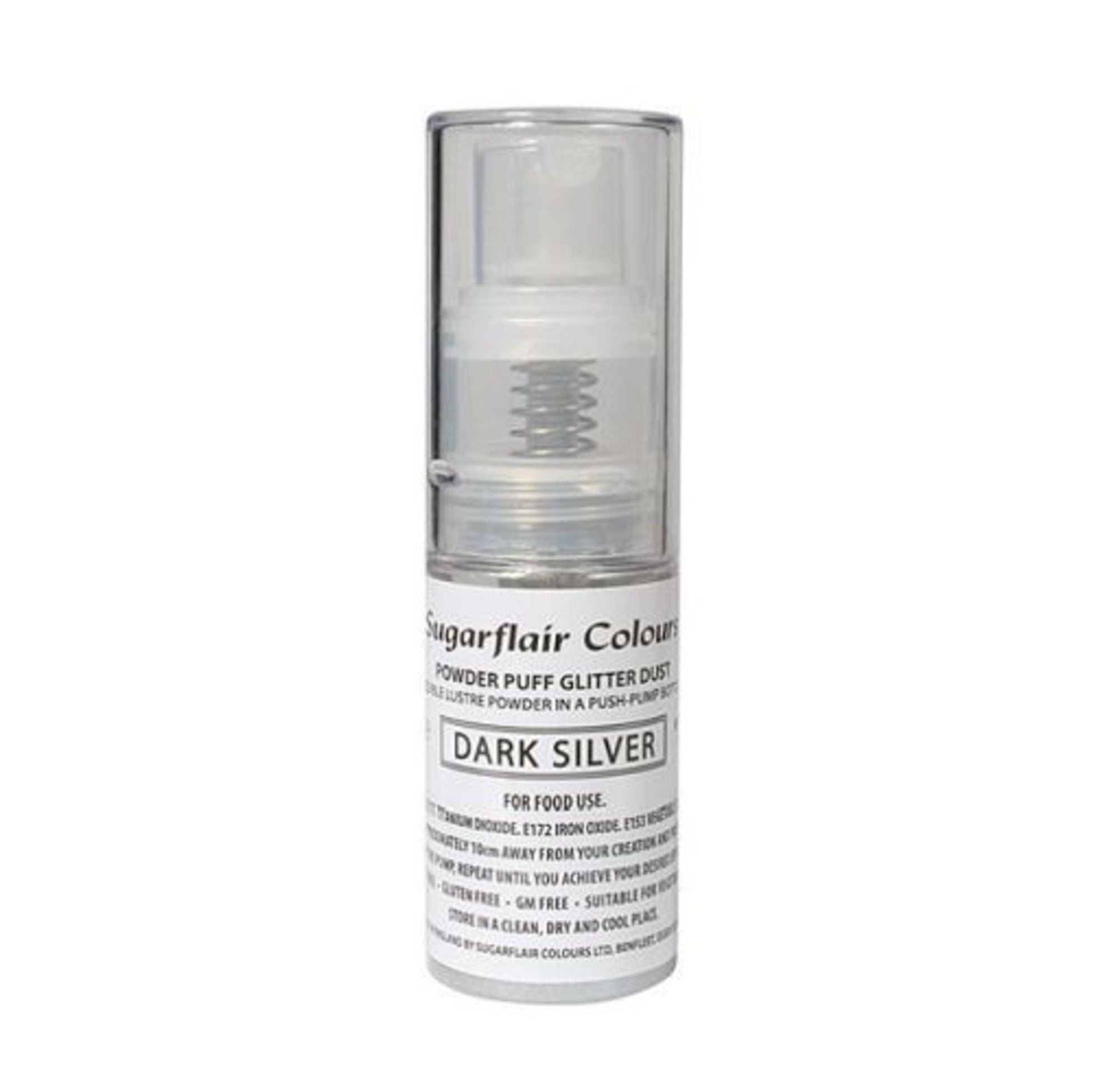 Sugarflair Edible Dark Silver Lustre (Pump) 10g - Cafe Supply