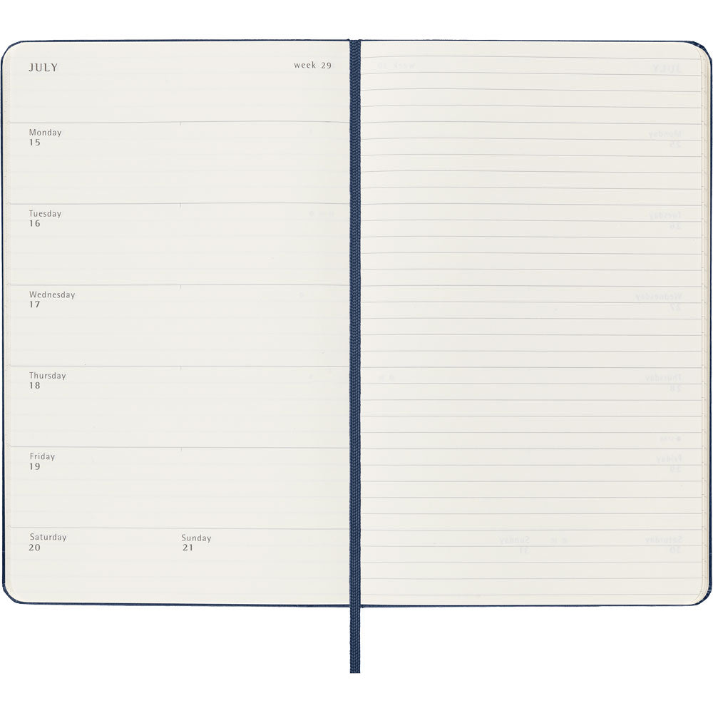 Moleskine Diary 12 Month Weekly + Notes HC Large Sapphire Blue