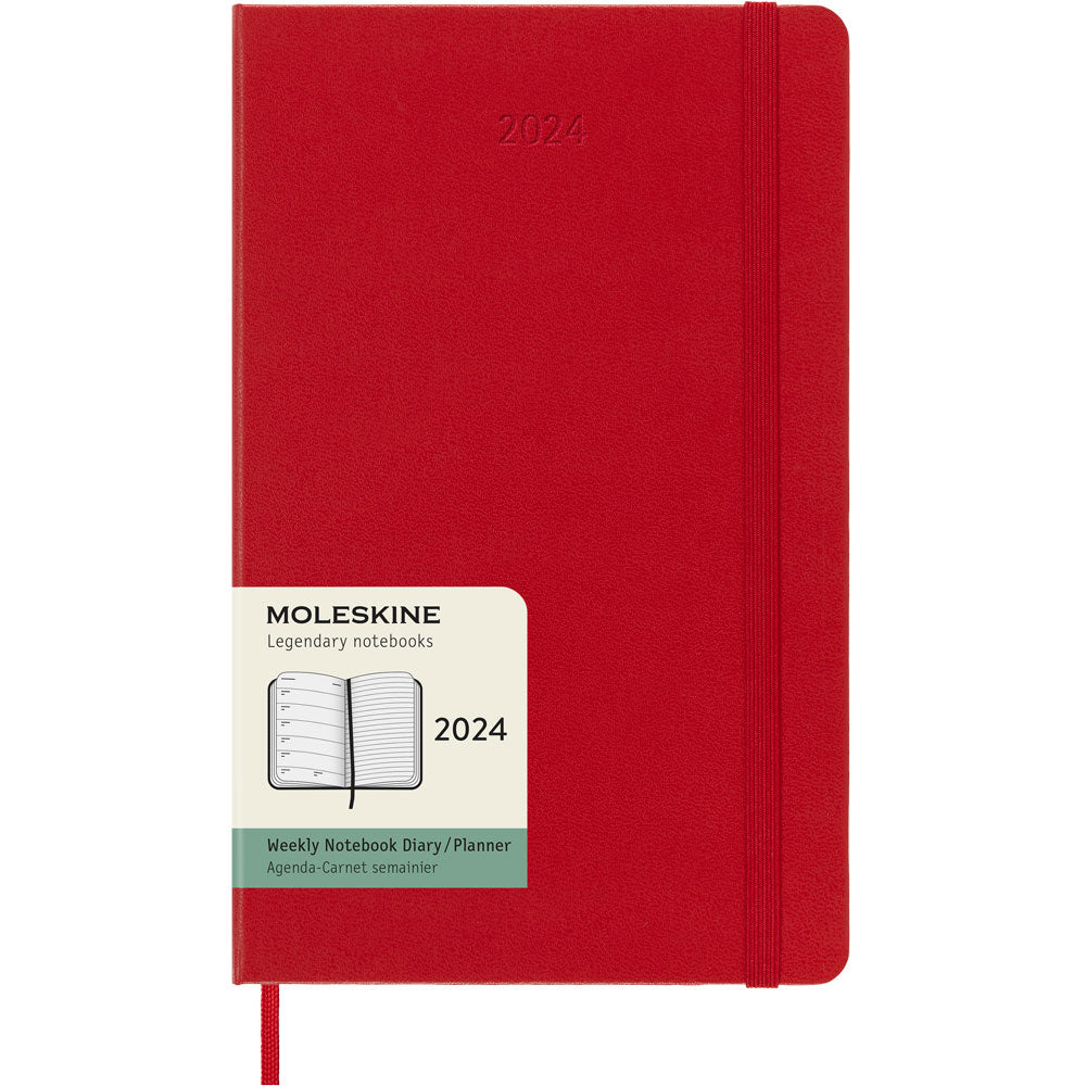 Moleskine Diary 12 Month Weekly + Notes HC Large Scarlet Red
