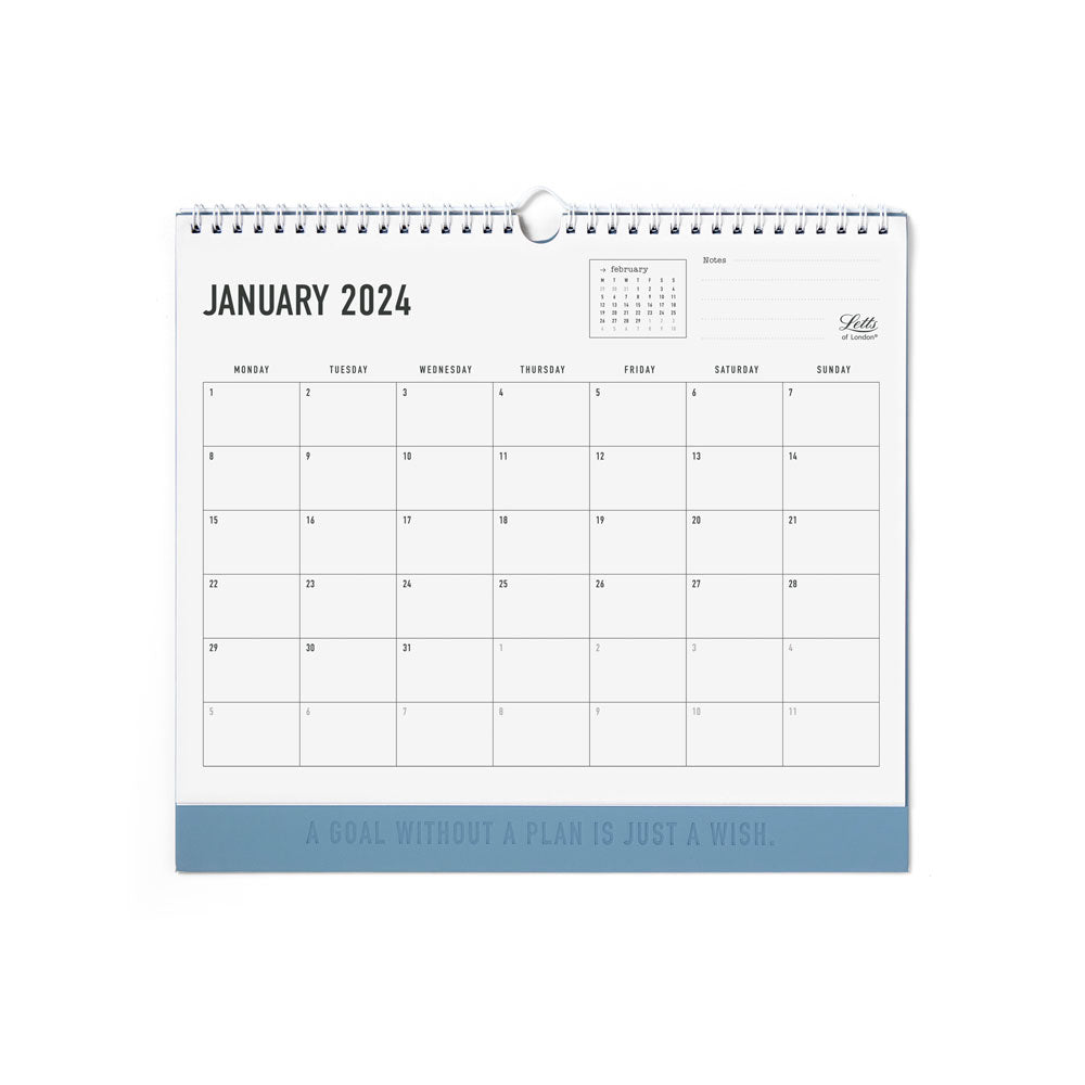 Letts of London Wall Calendar Conscious 300x270mm Ocean Even Year