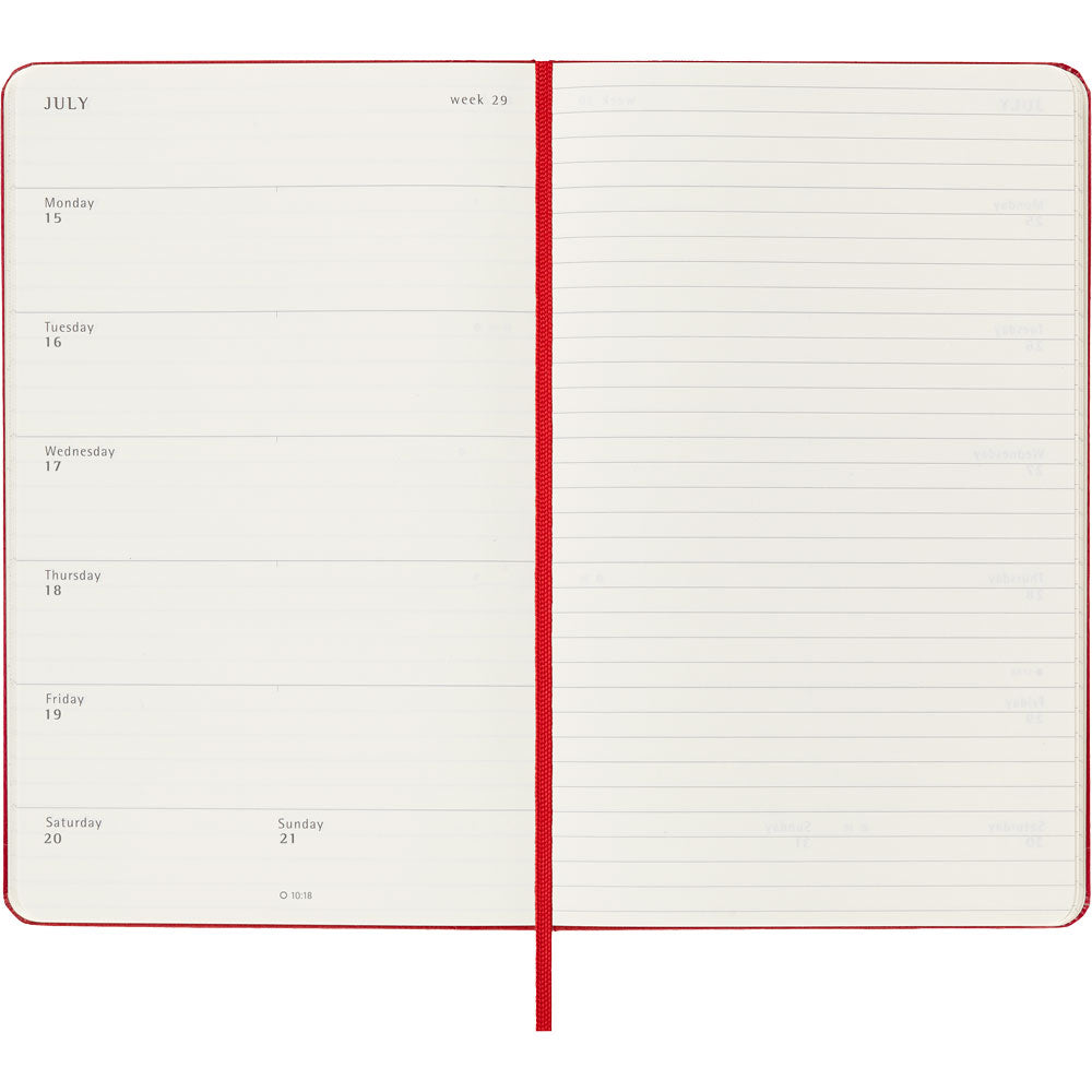 Moleskine Diary 12 Month Weekly + Notes HC Large Scarlet Red