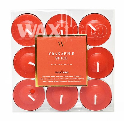 'W' SCENTED RANGE 4 HOUR TEALIGHTS (9pk) - CRANAPPLE SPICE - Cafe Supply