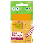 Stick'n Clearnote Orange 76x51mm 50 Sheets Transparent