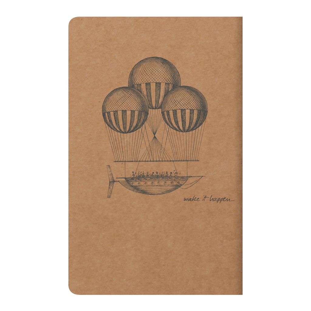 Flying Spirit Sewn Notebook 7.5x12cm Kraft