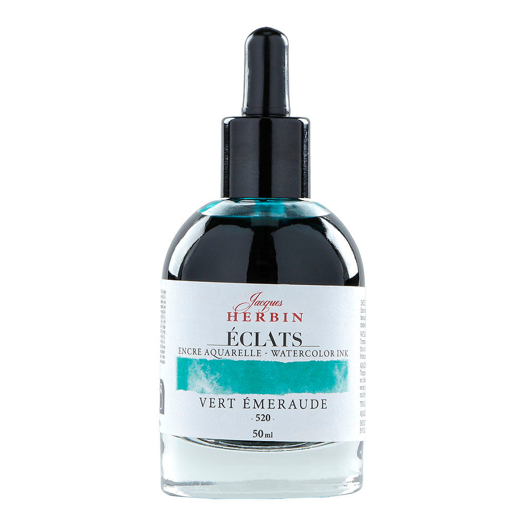 Jacques Herbin Eclats Watercolour Ink 520 Emerald Green 50ml
