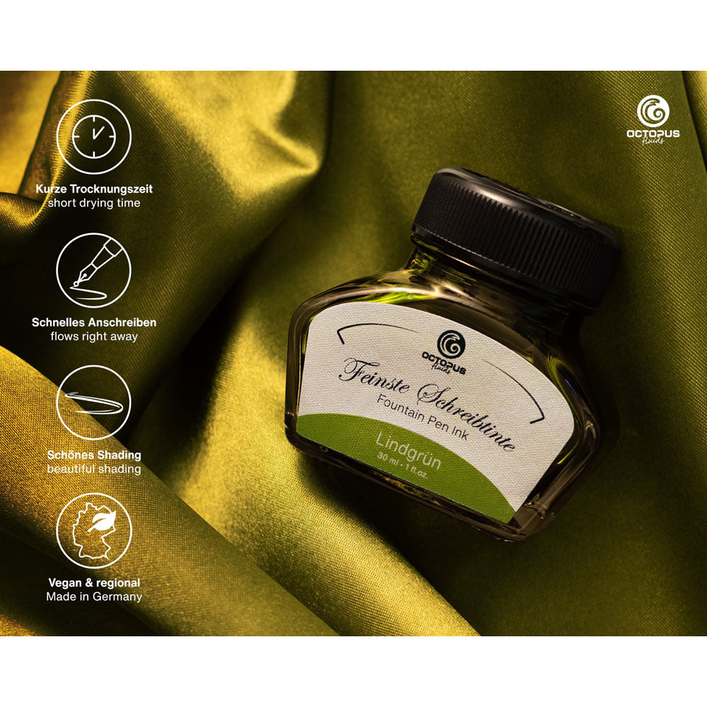 Octopus Fluids Fountain Pen Ink Lime Green (Lindgrun) 30ml