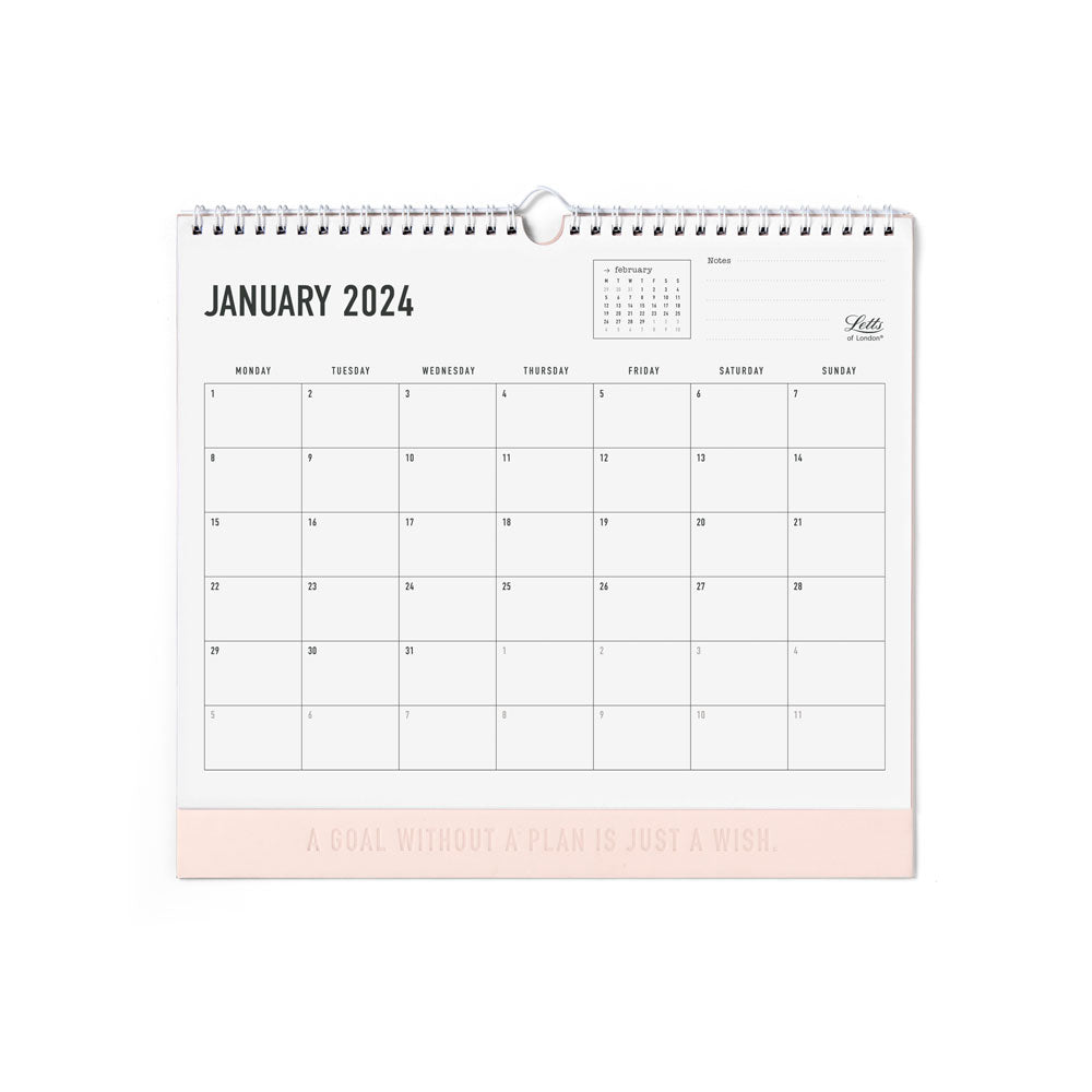 Letts of London Wall Calendar Conscious 300x270mm Rosewater Even Year