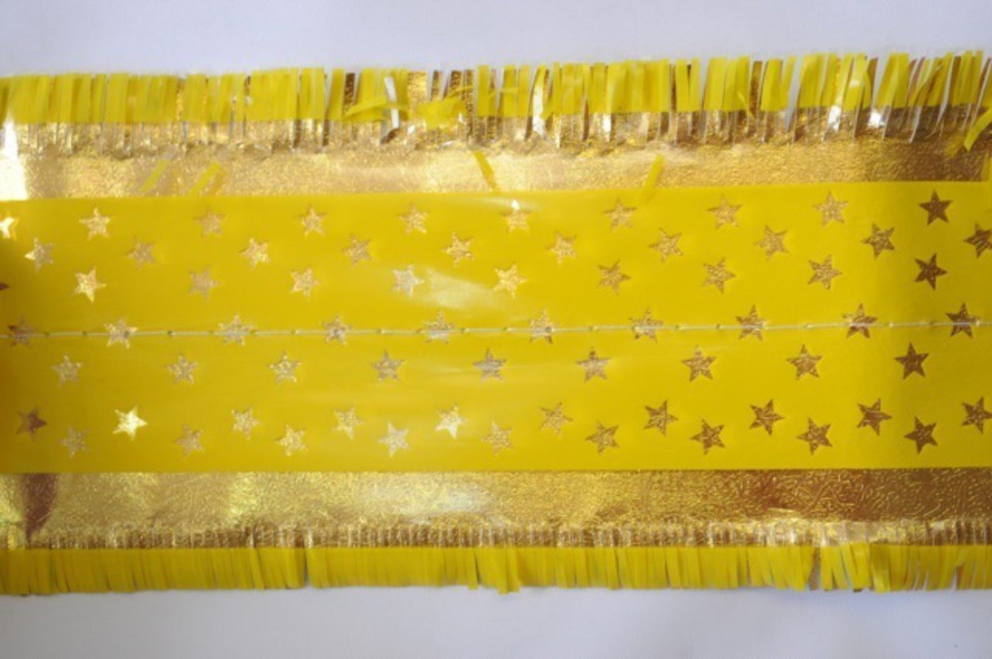 Star Pattern Band 76mm wide Gold on Yellow, 1 Metre - Cafe Supply