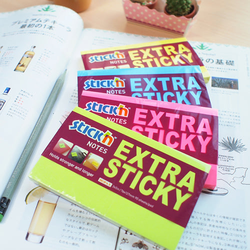Stick'n Note Extra Sticky 76x127mm 90 Sheet Neon Magenta - Cafe Supply