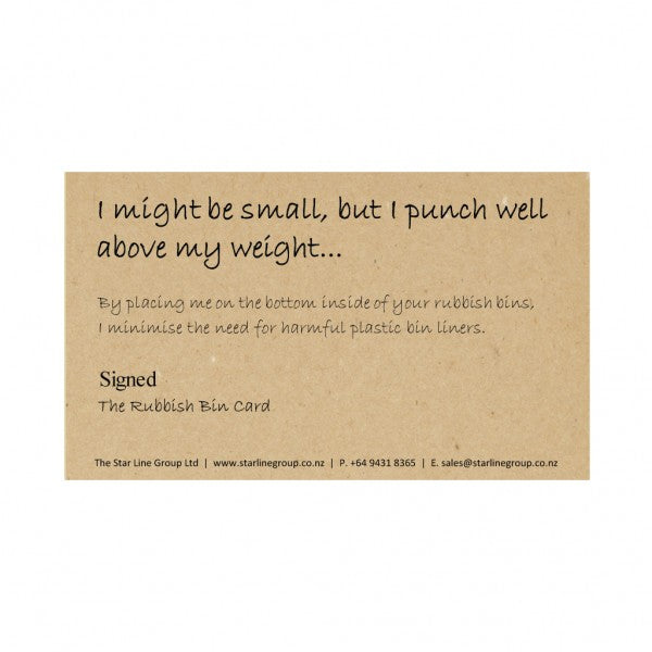 Rubbish Bin Base Card for Rectangle Bins - Cafe Supply