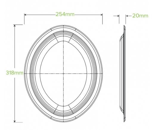 31CM /12.5" WHITE OVAL BIOPLATES - 10PK - Cafe Supply