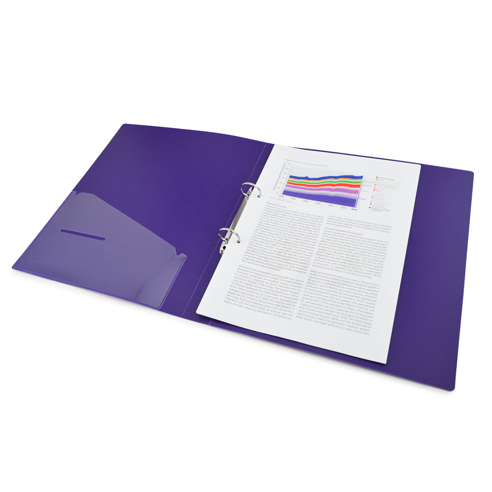 Rapesco Germ-Savvy Antibacterial A4 PP Ring Binder 2/25 Purple - Cafe Supply