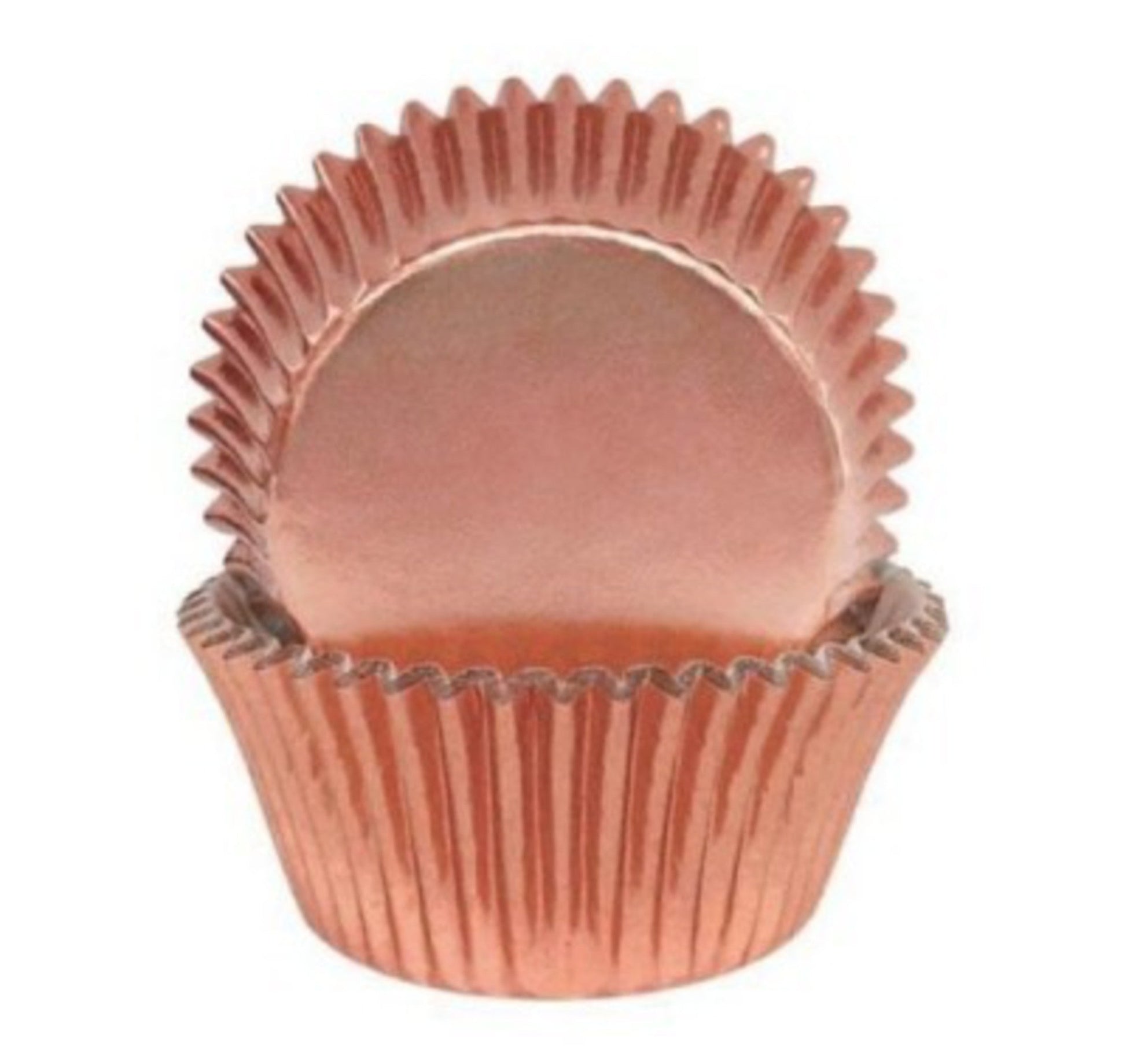 Foil Rose Gold Baking Cups 50x35mm (500) - Cafe Supply