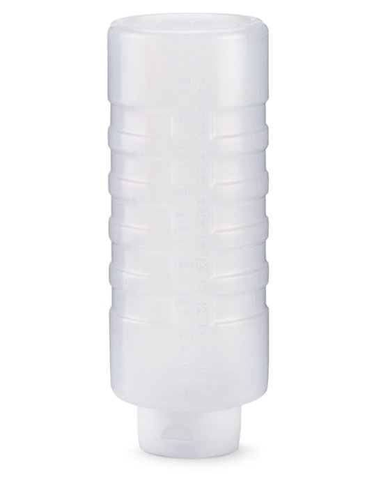 32-ounce Traex® Color Mate clear squeeze dispenser with FlowCut™ cap