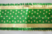 Star Pattern Band 76mm wide Gold on Green, 1 Metre - Cafe Supply