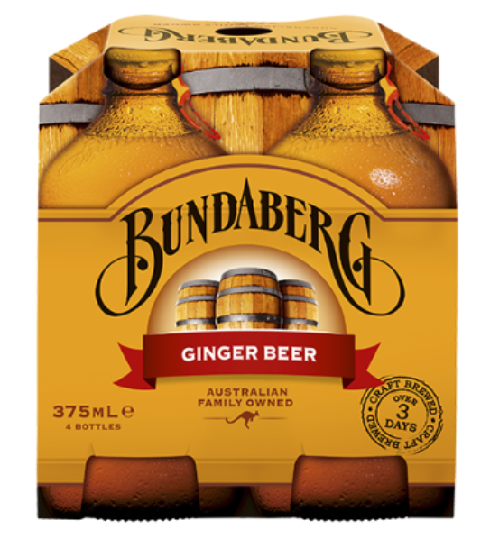 Bundaberg Ginger Beer 4 x 375ml - Cafe Supply