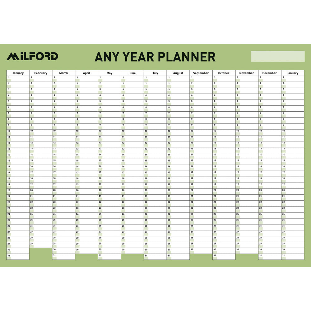 Milford Any Year Laminated Planner 695x995 With Marker