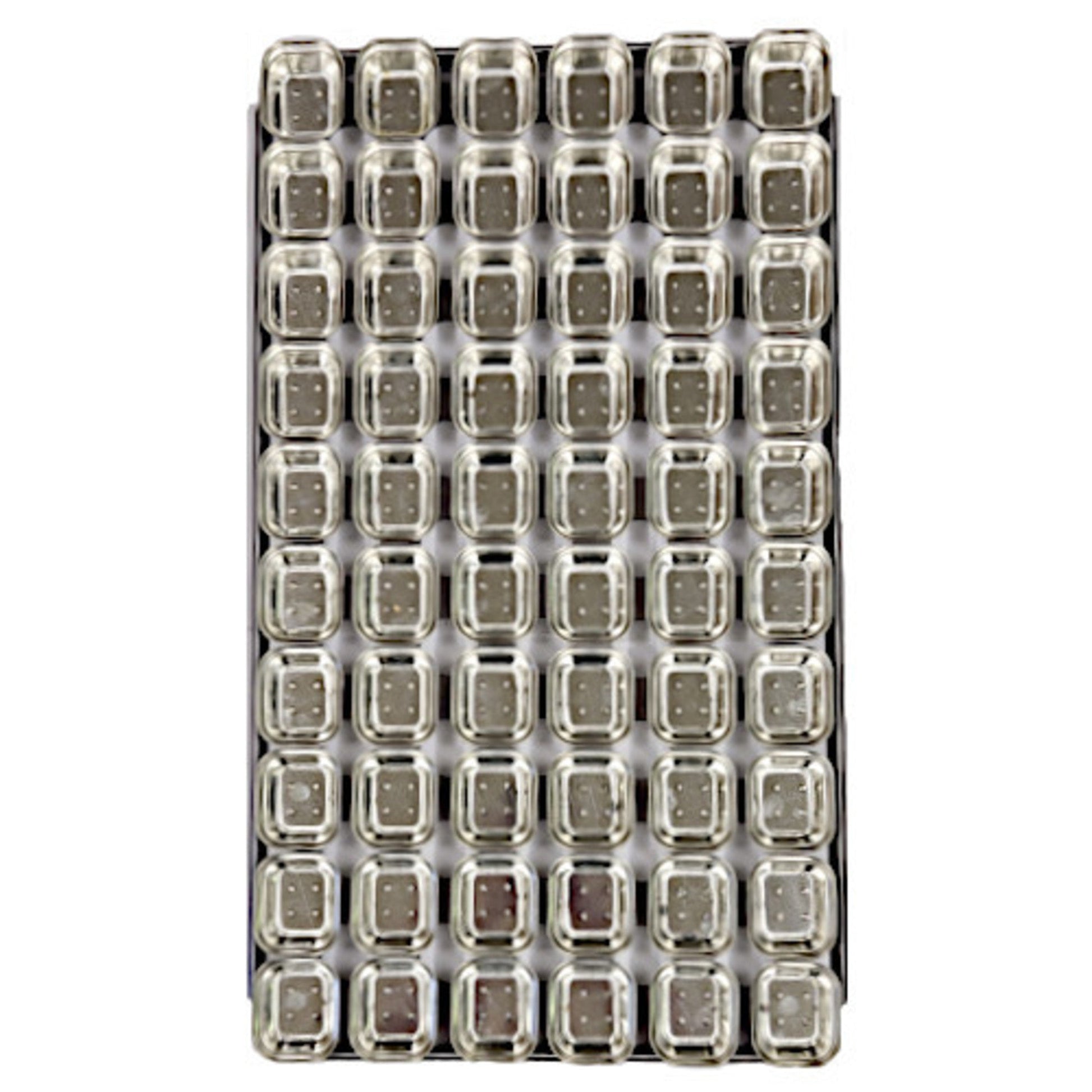 Palletized Pie Tins, (60) x 2 Bite 25.6mm, Tray size 720x415mm - Cafe Supply