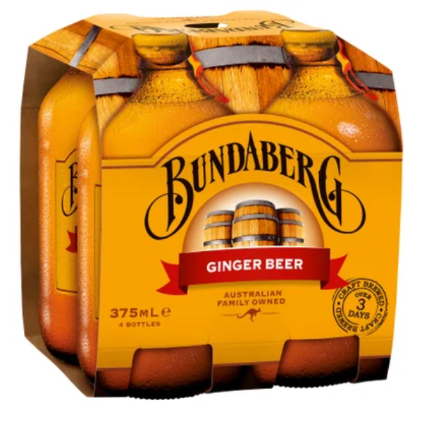 Bundaberg Ginger Beer 4 x 375ml - Cafe Supply