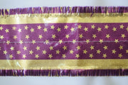 Star Pattern Band 76mm wide Gold on Purple, 1 Metre - Cafe Supply