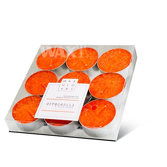 4 HOUR TEALIGHT (9 PACK) - CITRONELLA & JUICY PEACH - Cafe Supply