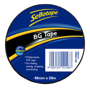 Sellotape 1410 BG Tape Black 48mmx30m