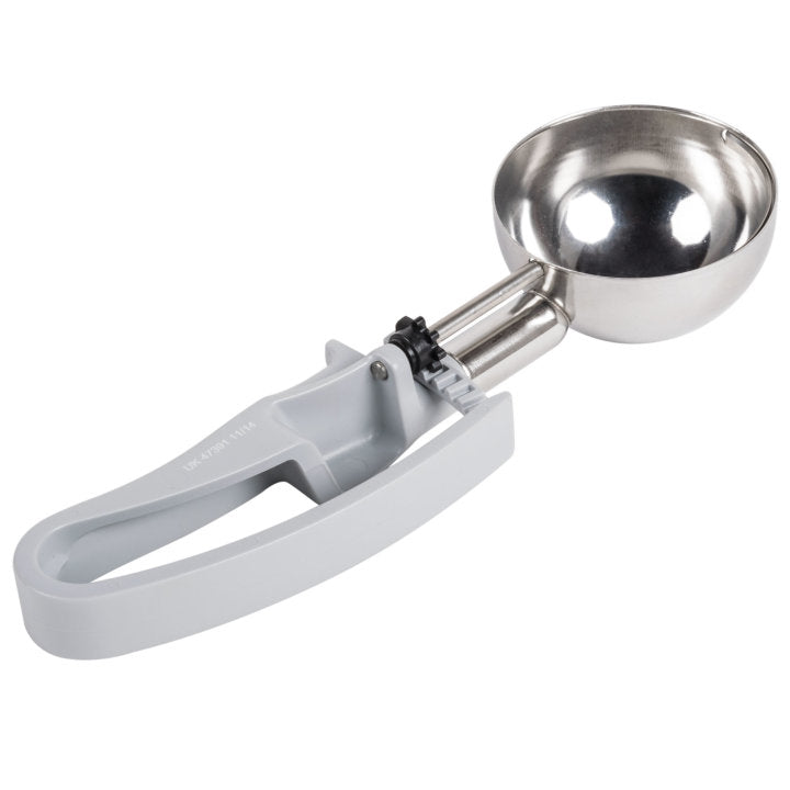 3 7/10-ounce disher with gray squeeze handle