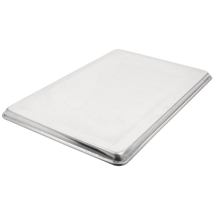 Full-size Wear-Ever® heavy-duty perforated aluminum sheet pan with natural finish