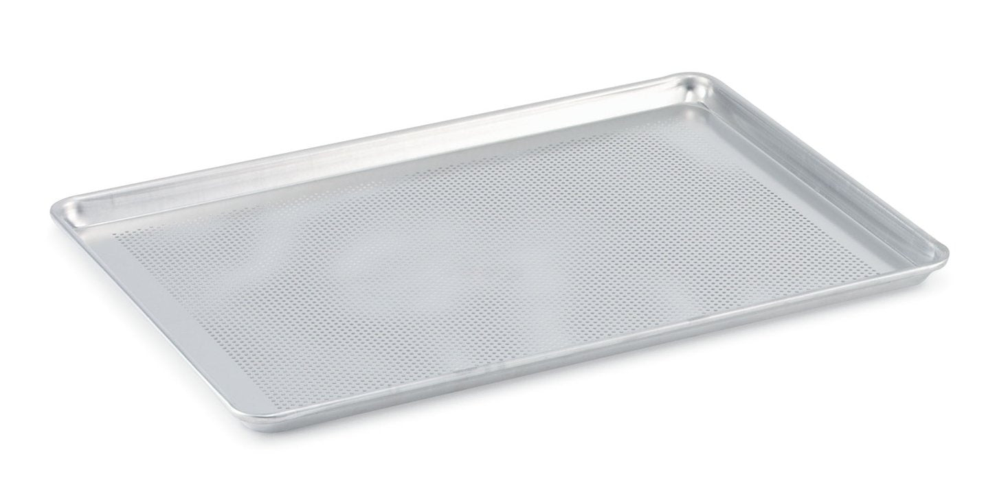 Full-size Wear-Ever® heavy-duty perforated aluminum sheet pan with natural finish
