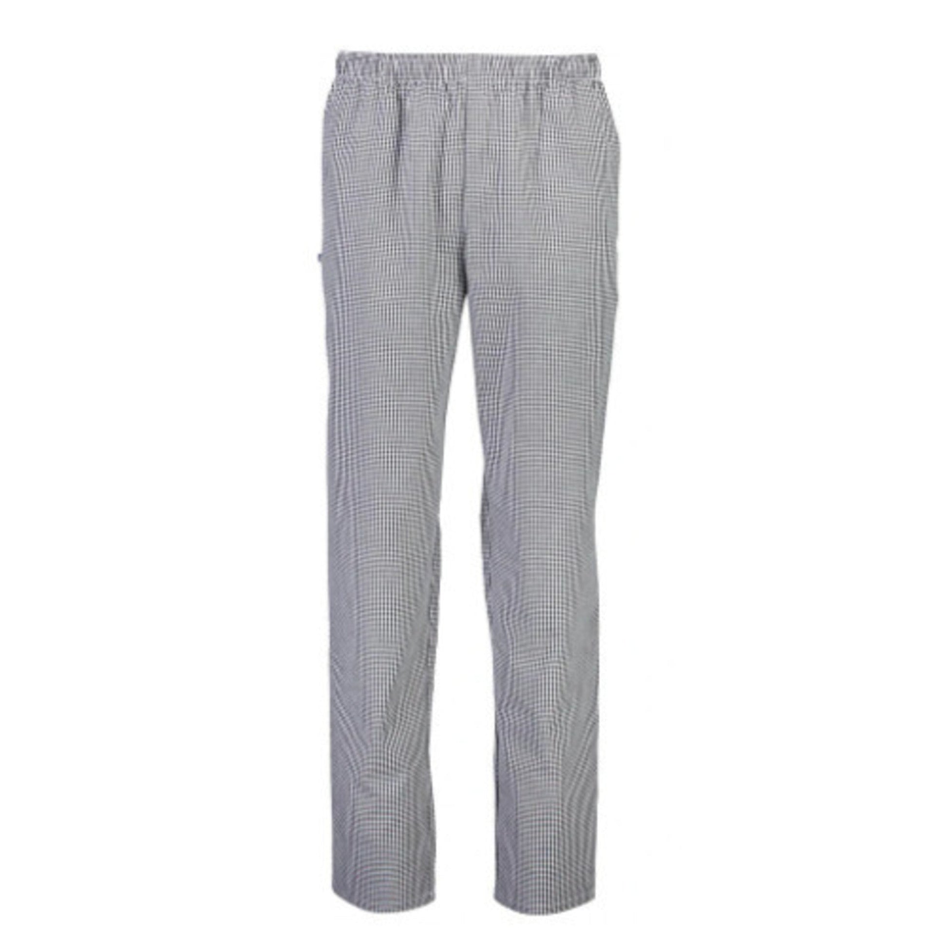 Blue/White Check Trousers, elastic top with drawstring - Cafe Supply