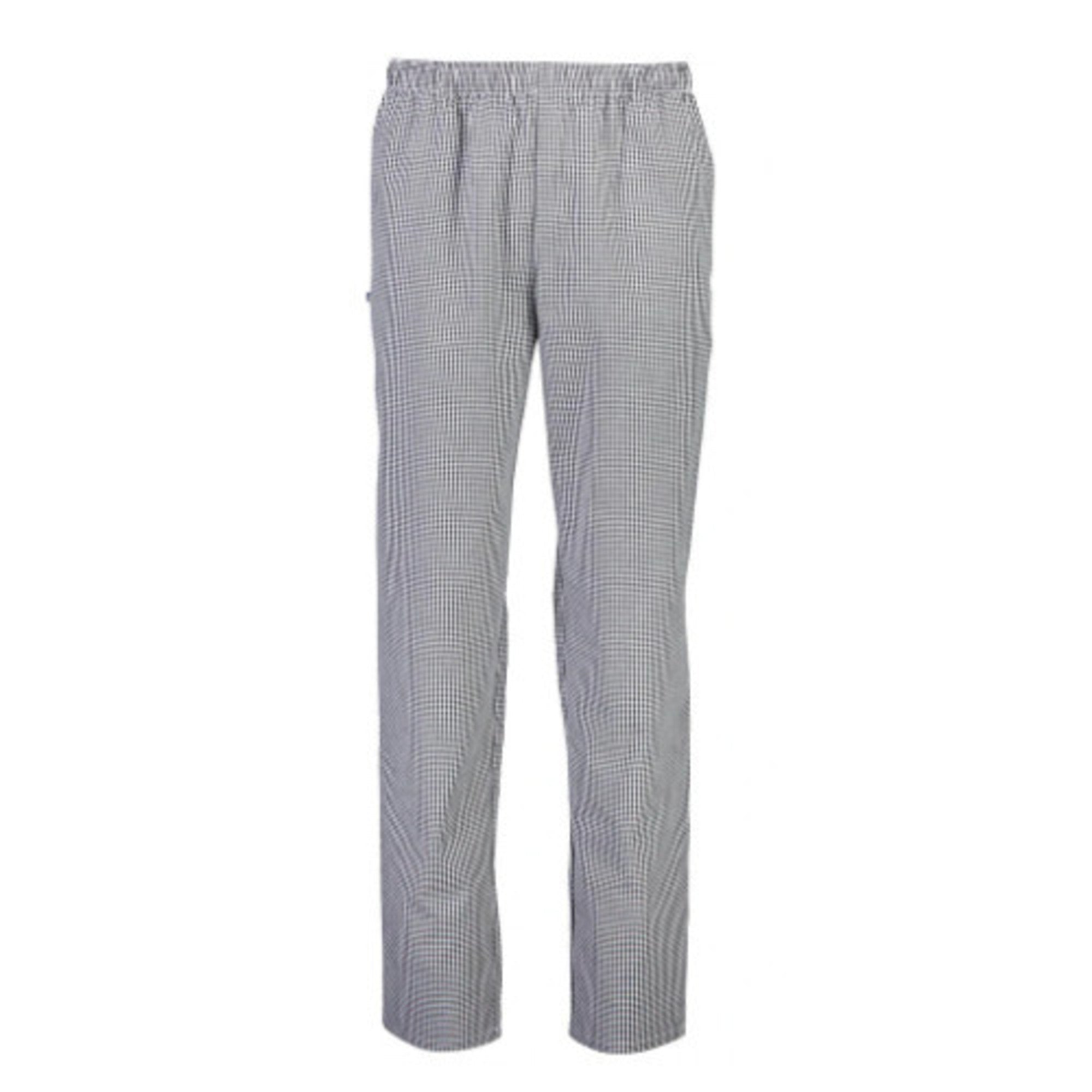 Blue/White Check Trousers, elastic top with drawstring - Cafe Supply
