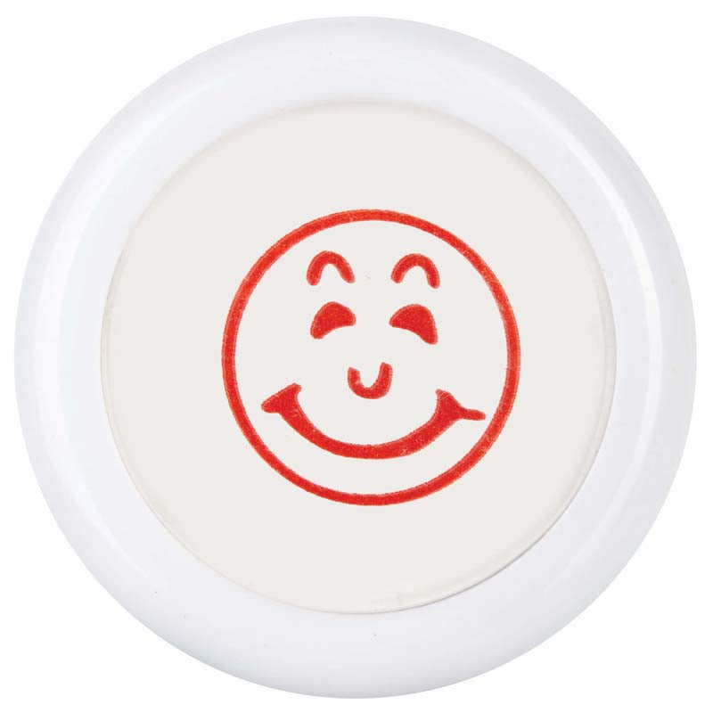 Dixon Stamp 073 Smiley Face Red Small Round Pre Inked - Cafe Supply