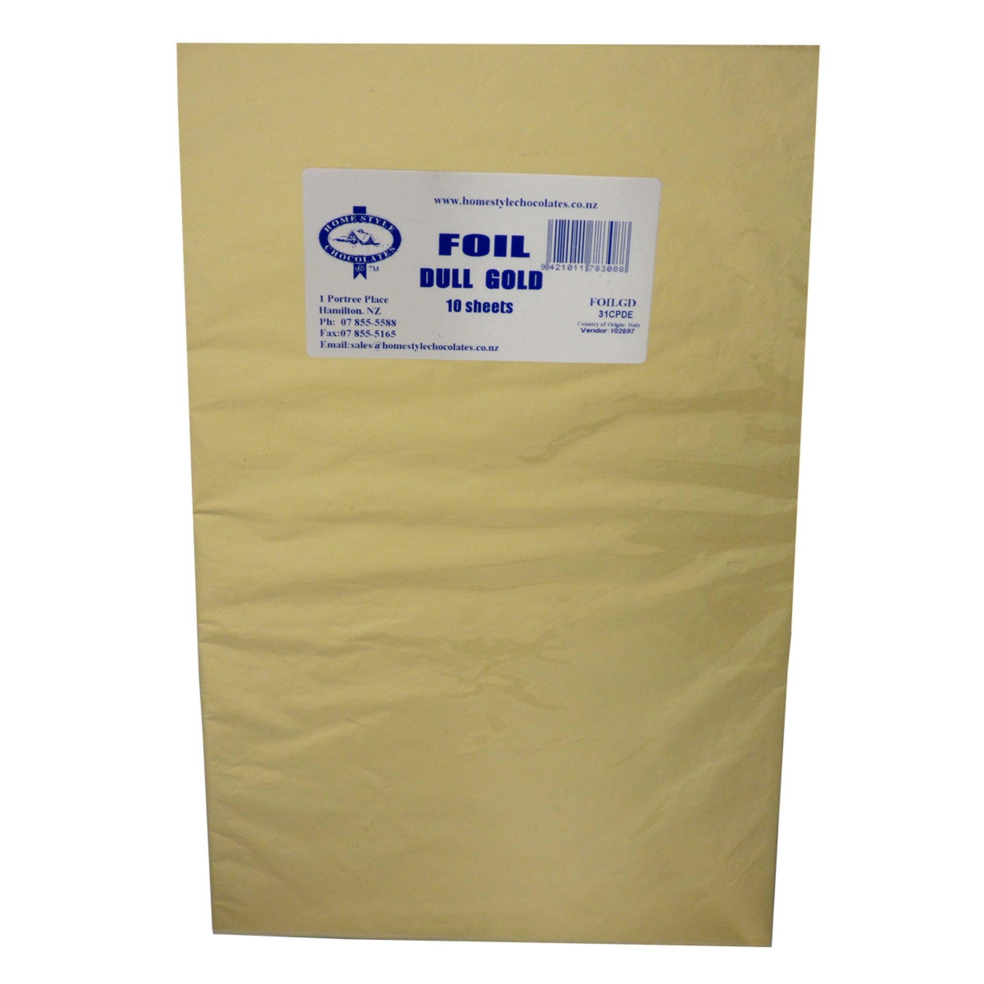 Confectionary Foil - Dull Gold 10 Pack - Cafe Supply