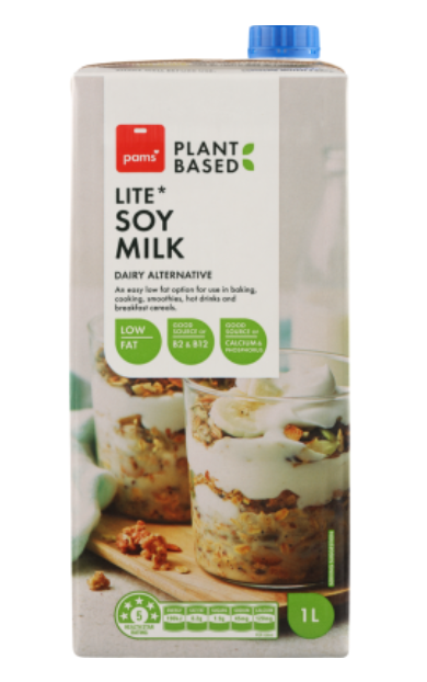 Pams Plant Based Lite Soy Milk 1l - Cafe Supply