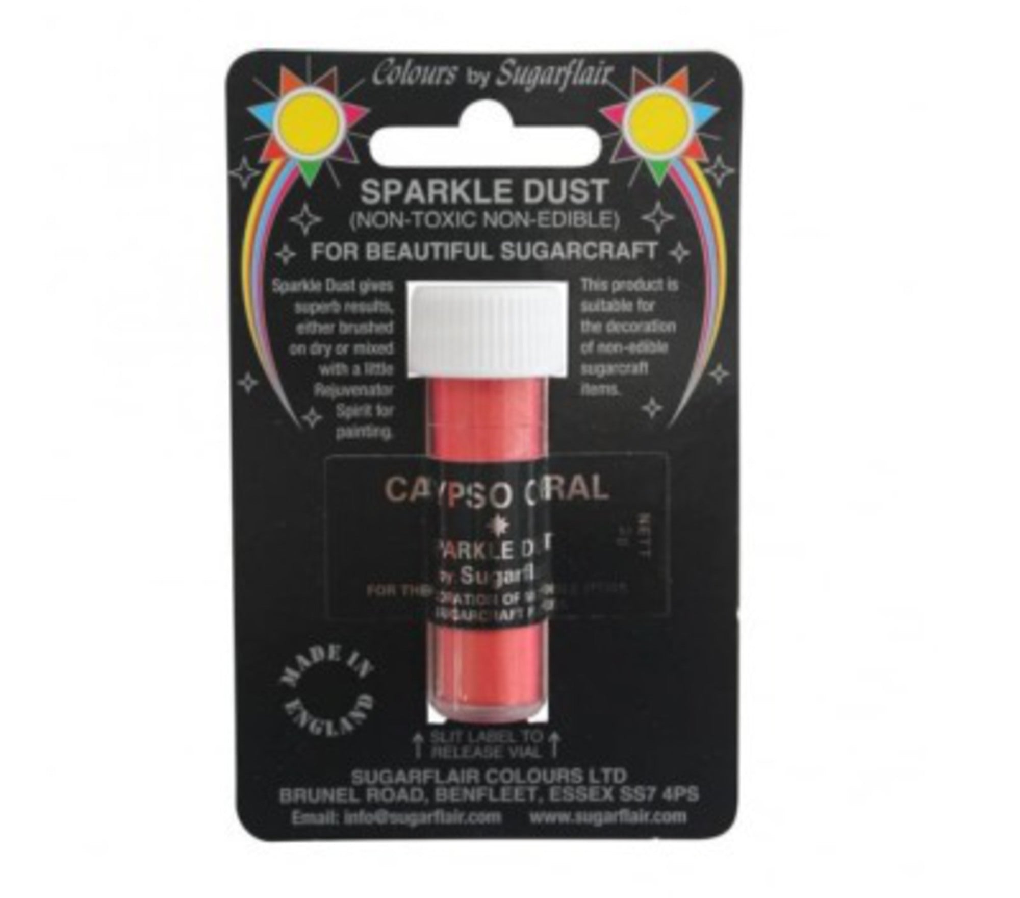 Sugarflair Edible Sparkle Dust *Calypso Coral* 2gm - Cafe Supply