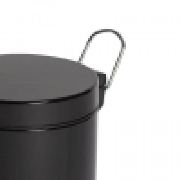 5L Black Powder Coated Pedal Bin - Cafe Supply