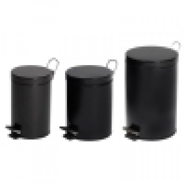 5L Black Powder Coated Pedal Bin - Cafe Supply