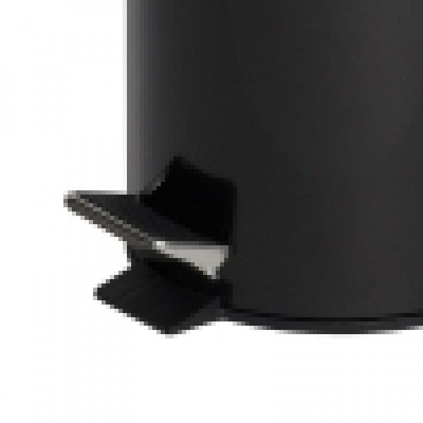 5L Black Powder Coated Pedal Bin - Cafe Supply