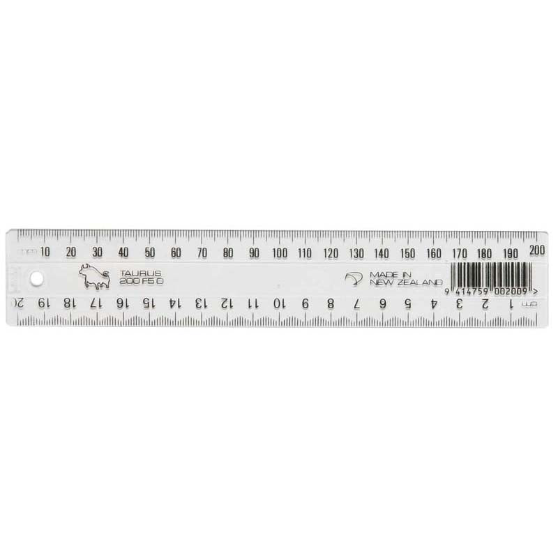 Taurus Ruler 200mm Clear - Cafe Supply