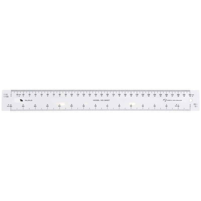 Taurus Ruler 300mm White Scale Rule - Cafe Supply