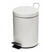 5L White Powder Coated Pedal Bin - Cafe Supply