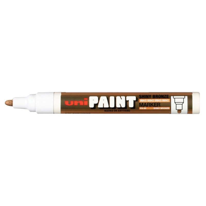 Uni Paint Marker 2.8mm Bullet Tip Shiny Bronze PX-20 - Cafe Supply