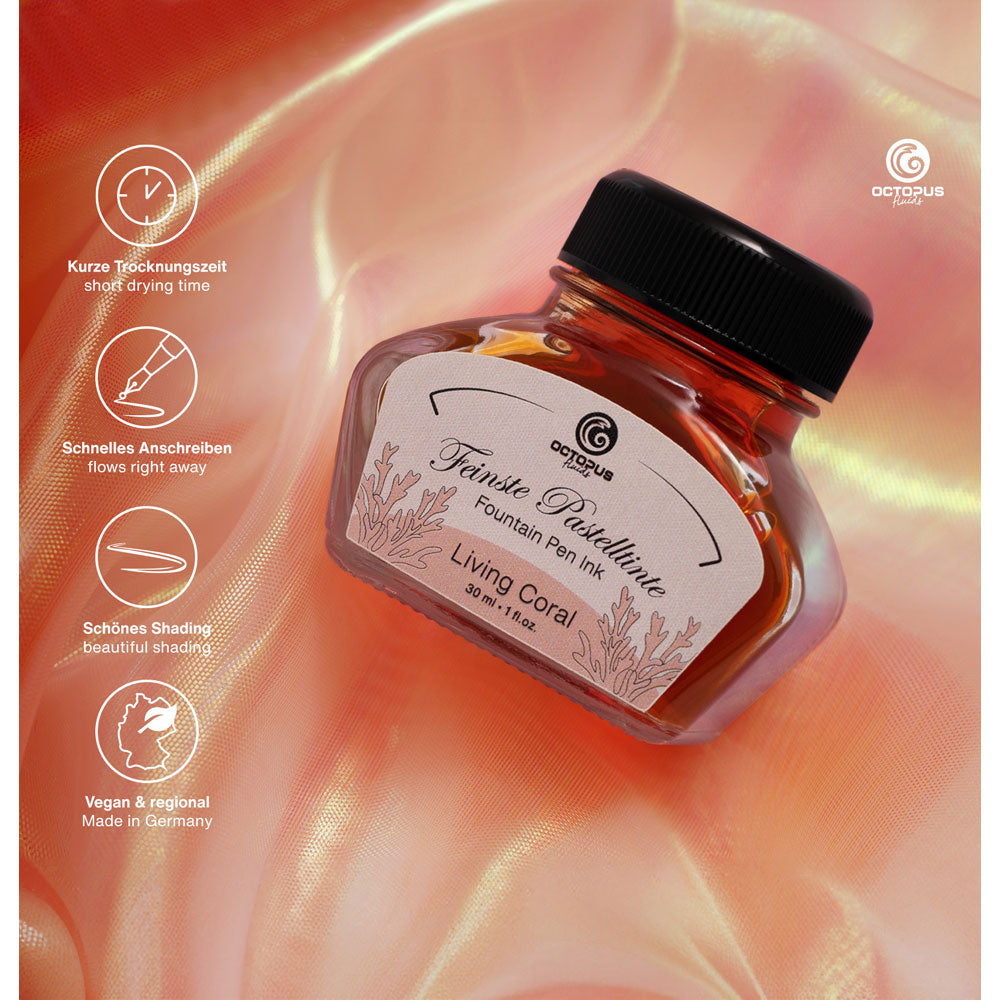 Octopus Fluids Fountain Pen Ink Pastel Living Coral 30ml